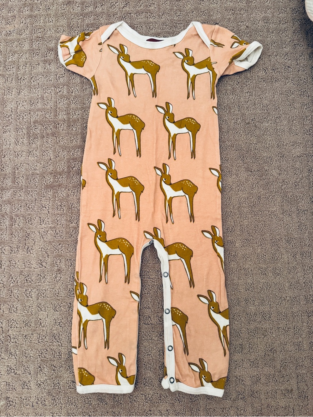 NWOT Milkbarn Peach Deer Print One-Piece Sleeper